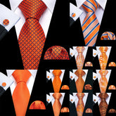 Gravata Jacquard Laranja Seda Sparka SK204